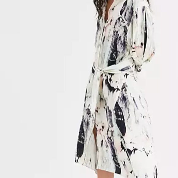 & Other Stories Marble Print Midi Buttonfront dress XS/DK 32/0 - Picture 1 of 5